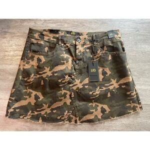 NEW L&B Lucky and Blessed Women's Camo Denim Mini Skirt Size 18